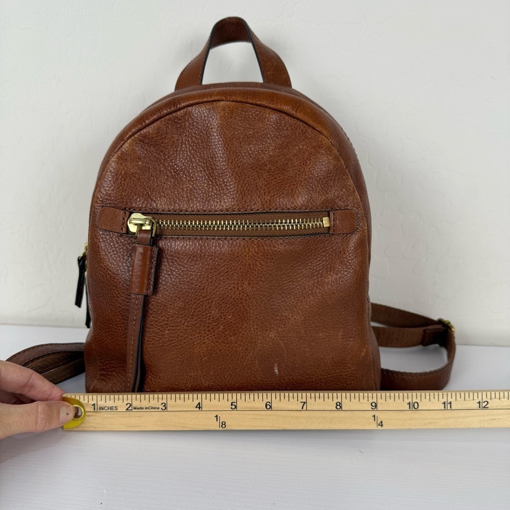 Fossil Brown Leather Cowhide Backpack - Picture 9 of 15